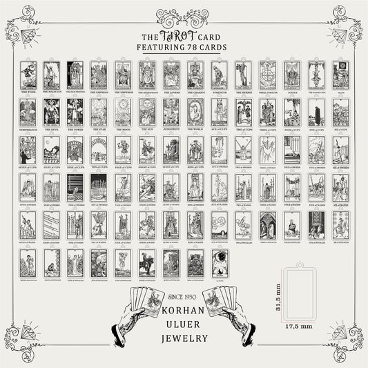 The Wheel of Fortune Tarot Card Necklace Silver Personalized Tarot card pendant Tarot Gifts Tarot Jewelry Gift for Her,Him By Demir Uluer